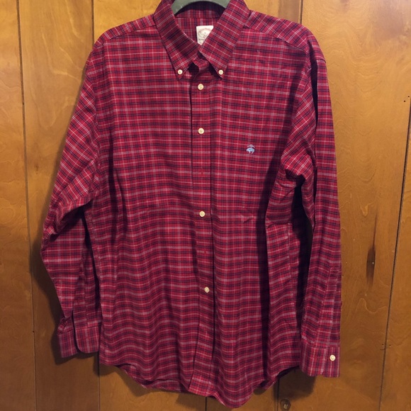 Red and blue plaid Brooks Brothers button down - Picture 1 of 3